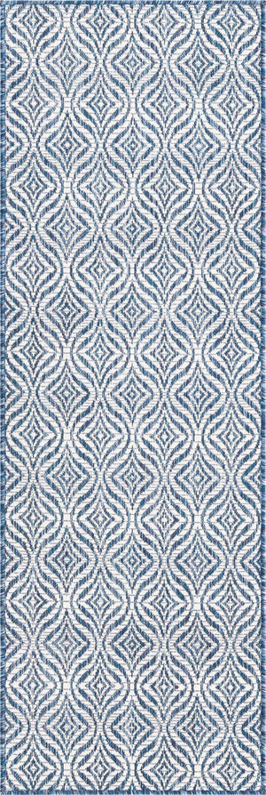 Blue 2' x 6' 1 Outdoor Trellis Runner Rug