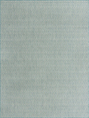 Aqua 9' x 12' Outdoor Trellis Rectangle Rug