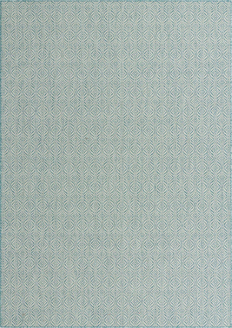 Aqua 8' x 11' Outdoor Trellis Rectangle Rug