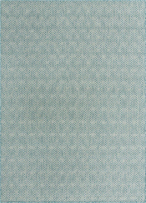 Aqua 7' 1 x 10' Outdoor Trellis Rectangle Rug