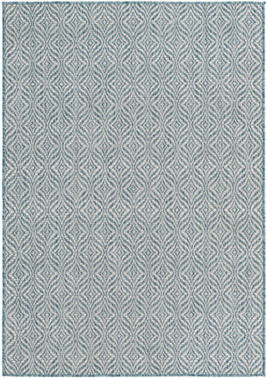 Aqua 4' 1 x 6' 1 Outdoor Trellis Rectangle Area Rug Weather Resistant for Patio, Deck, Terrace, Balcony, Porch Geometric Design Water Safe Outside Carpet for Sale at Rug Engine