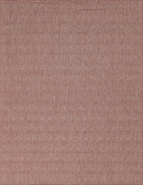 Rust Red 9' x 12' Outdoor Trellis Rectangle Rug
