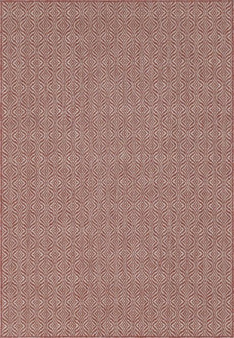 Rust Red 6' 1 x 9' Outdoor Trellis Rectangle Rug