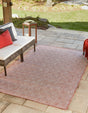 Rust Red 9' x 12' Outdoor Trellis Rectangle Rug