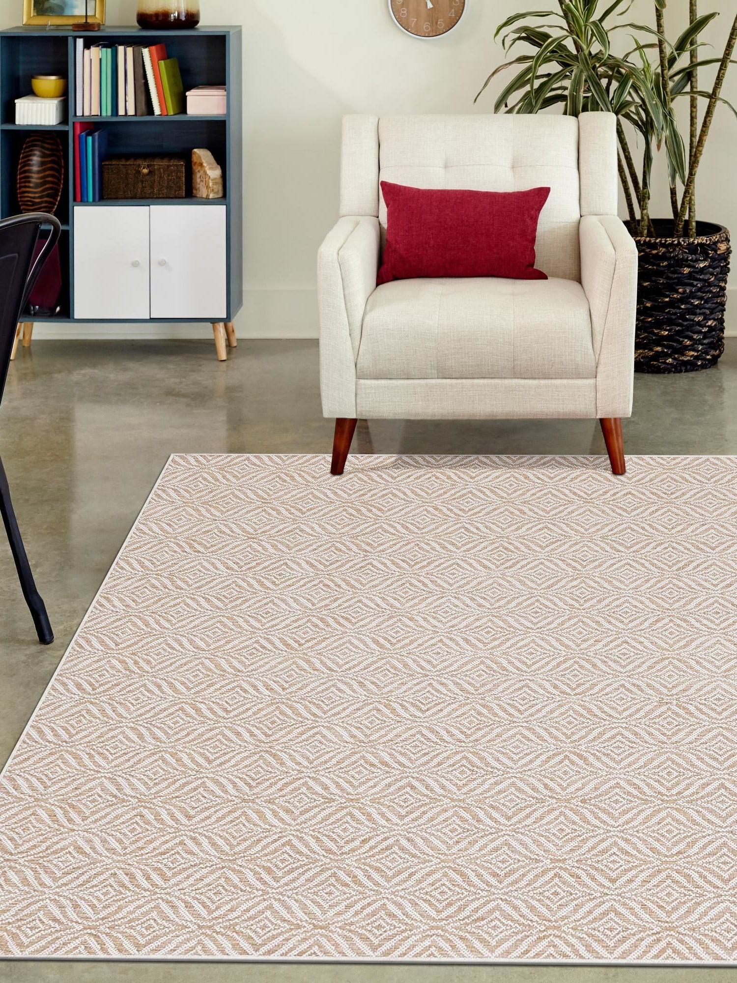Taupe 7' 10 x 10' Outdoor Trellis Rectangle Area Rug Weather Resistant for Patio, Deck, Terrace, Balcony, Porch Geometric Design Water Safe Outside Carpet for Sale at Rug Engine