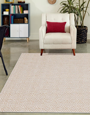 Taupe 5' 3 x 8' Outdoor Trellis Rectangle Area Rug Weather Resistant for Patio, Deck, Terrace, Balcony, Porch Geometric Design Water Safe Outside Carpet for Sale at Rug Engine