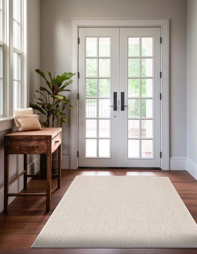 Taupe 8' x 11' Outdoor Trellis Rectangle Rug