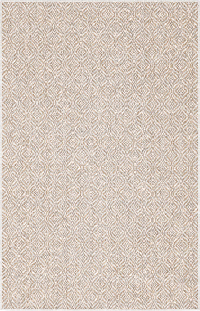 Taupe 5' 3 x 8' Outdoor Trellis Rectangle Area Rug Weather Resistant for Patio, Deck, Terrace, Balcony, Porch Geometric Design Water Safe Outside Carpet for Sale at Rug Engine