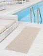 Taupe 2' x 6' 1 Outdoor Trellis Runner Area Rug Weather Resistant for Patio, Deck, Terrace, Balcony, Porch Geometric Design Water Safe Outside Carpet for Sale at Rug Engine