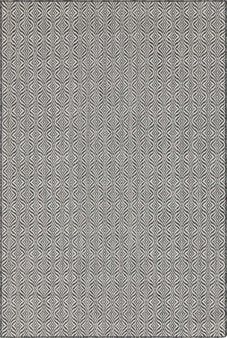 Charcoal 6' 1 x 9' Outdoor Trellis Rectangle Rug