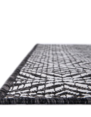Charcoal 5' 3 x 7' 1 Outdoor Trellis Rectangle Area Rug Weather Resistant for Patio, Deck, Terrace, Balcony, Porch Geometric Design Water Safe Outside Carpet for Sale at Rug Engine