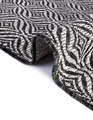 Charcoal 5' 3 x 7' 1 Outdoor Trellis Rectangle Area Rug Weather Resistant for Patio, Deck, Terrace, Balcony, Porch Geometric Design Water Safe Outside Carpet for Sale at Rug Engine