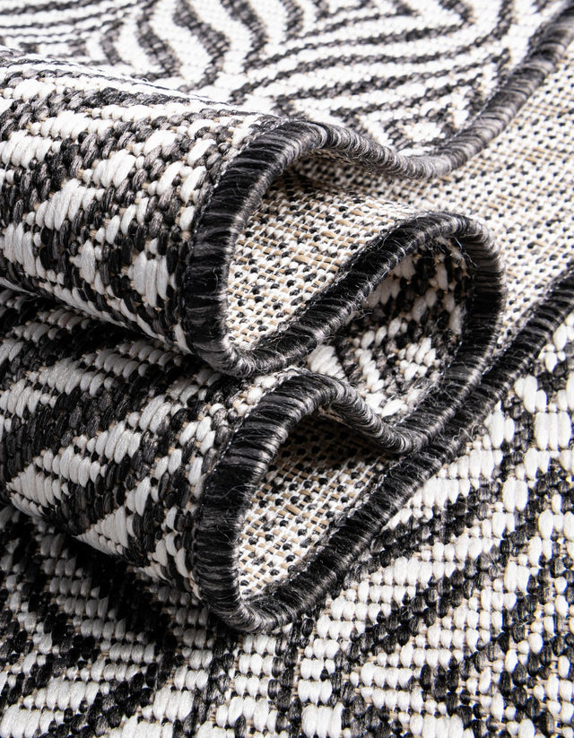 Charcoal 5' 3 x 7' 1 Outdoor Trellis Rectangle Area Rug Weather Resistant for Patio, Deck, Terrace, Balcony, Porch Geometric Design Water Safe Outside Carpet for Sale at Rug Engine