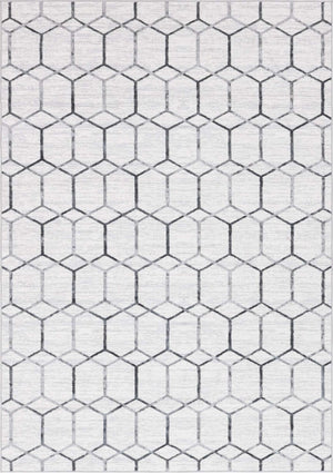 White 7' x 10' Matrix Trellis Rectangle Rug