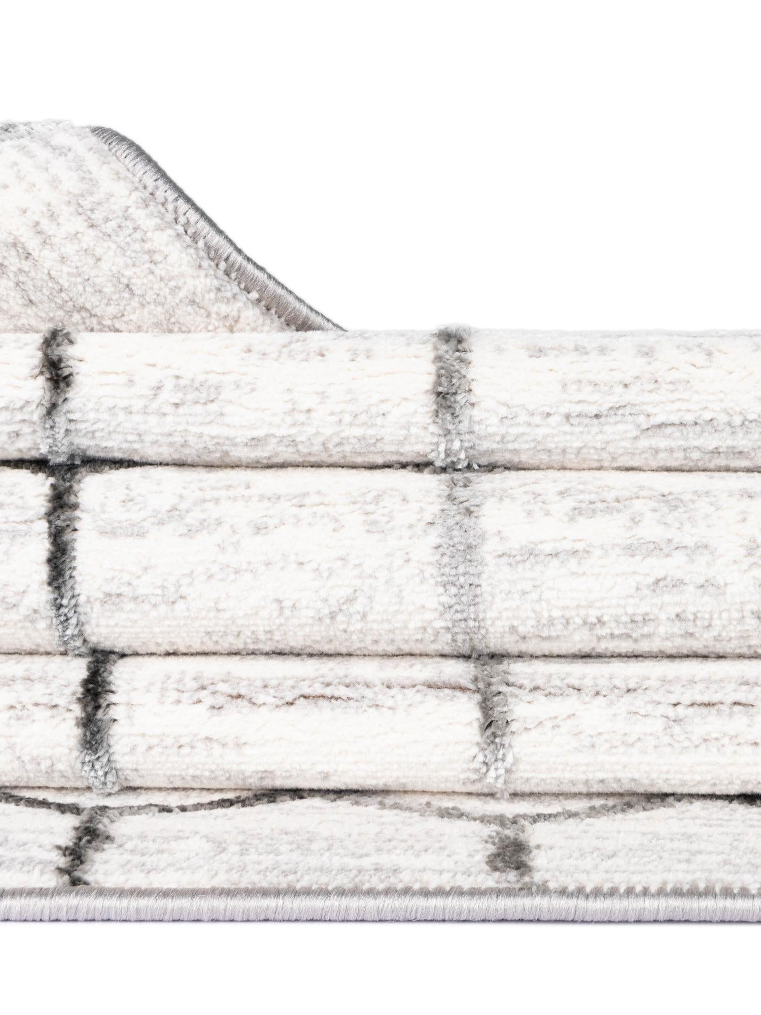 White 2' 7 x 16' 5 Matrix Trellis Runner Area Rug 100% Polyester Geometric Pattern Modern Carpet for Living, Dining, Bedroom, Office for Sale at Rug Engine