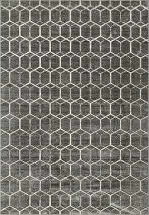 Grey 9' 10 x 14' 1 Matrix Trellis Rectangle Area Rug 100% Polyester Geometric Pattern Modern Carpet for Living, Dining, Bedroom, Office for Sale at Rug Engine