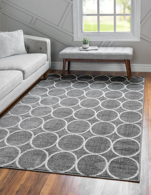 Gray 10' x 13' 1 Matrix Trellis Rectangle Area Rug 100% Polyester Geometric Pattern Modern Carpet for Living, Dining, Bedroom, Office for Sale at Rug Engine