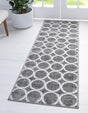 Gray 2' 7 x 12' Matrix Trellis Runner Area Rug 100% Polyester Geometric Pattern Modern Carpet for Living, Dining, Bedroom, Office for Sale at Rug Engine