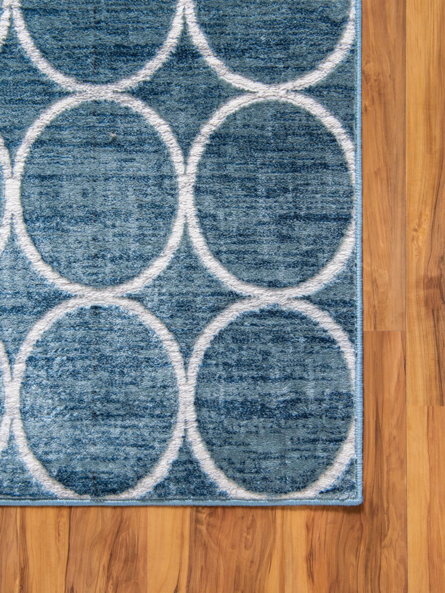 Blue 6' x 9' Matrix Trellis Rectangle Area Rug 100% Polyester Geometric Pattern Modern Carpet for Living, Dining, Bedroom, Office for Sale at Rug Engine