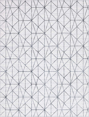 White 9' x 12' 2 Matrix Trellis Rectangle Area Rug 100% Polyester Geometric Pattern Modern Carpet for Living, Dining, Bedroom, Office for Sale at Rug Engine