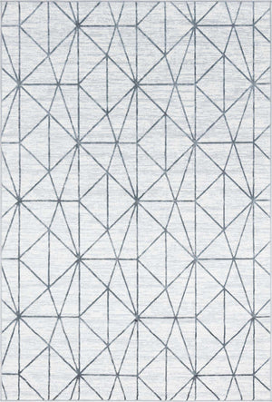 White 6' 1 x 9' Matrix Trellis Rectangle Area Rug 100% Polyester Geometric Pattern Modern Carpet for Living, Dining, Bedroom, Office for Sale at Rug Engine