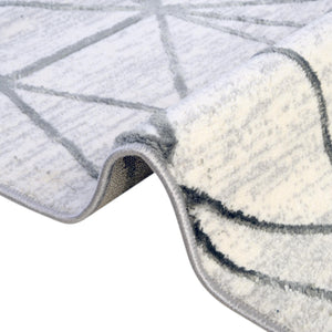 White 9' x 12' 2 Matrix Trellis Rectangle Area Rug 100% Polyester Geometric Pattern Modern Carpet for Living, Dining, Bedroom, Office for Sale at Rug Engine