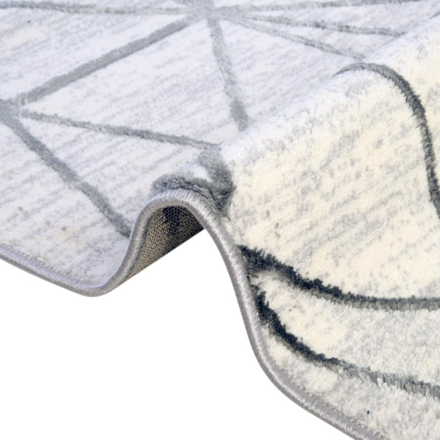 White 9' x 12' 2 Matrix Trellis Rectangle Area Rug 100% Polyester Geometric Pattern Modern Carpet for Living, Dining, Bedroom, Office for Sale at Rug Engine