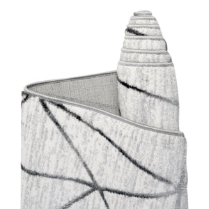 White 9' x 12' 2 Matrix Trellis Rectangle Area Rug 100% Polyester Geometric Pattern Modern Carpet for Living, Dining, Bedroom, Office for Sale at Rug Engine