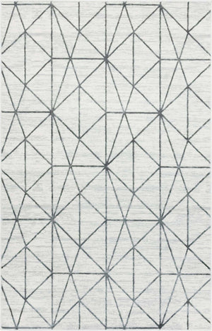 White 5' 1 x 8' Matrix Trellis Rectangle Area Rug 100% Polyester Geometric Pattern Modern Carpet for Living, Dining, Bedroom, Office for Sale at Rug Engine
