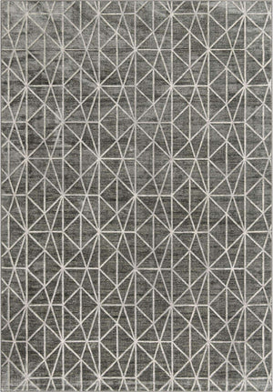 Gray 9' 10 x 14' 1 Matrix Trellis Rectangle Area Rug 100% Polyester Geometric Pattern Modern Carpet for Living, Dining, Bedroom, Office for Sale at Rug Engine