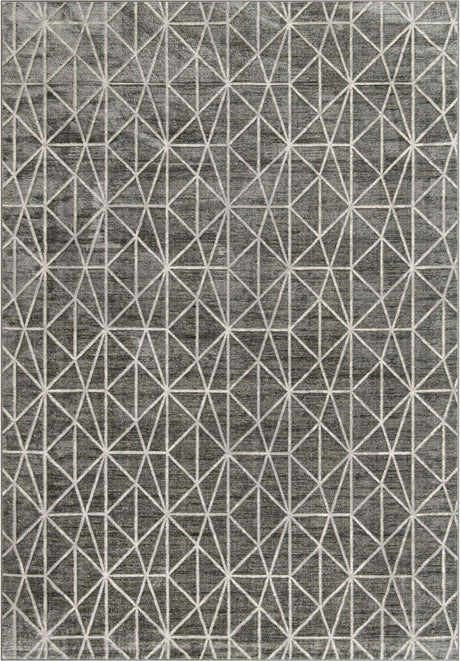 Gray 9' 10 x 14' 1 Matrix Trellis Rectangle Area Rug 100% Polyester Geometric Pattern Modern Carpet for Living, Dining, Bedroom, Office for Sale at Rug Engine