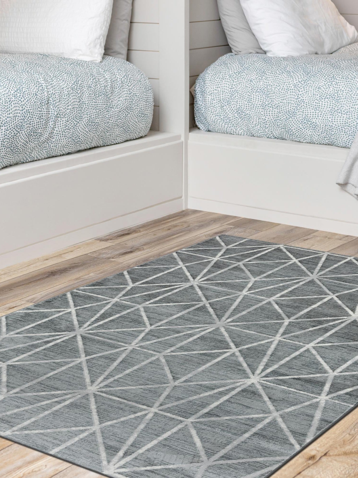 Gray 7' x 10' Matrix Trellis Rectangle Area Rug 100% Polyester Geometric Pattern Modern Carpet for Living, Dining, Bedroom, Office for Sale at Rug Engine