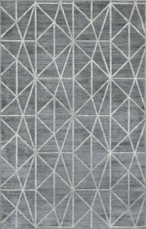 Gray 5' 1 x 8' Matrix Trellis Rectangle Area Rug 100% Polyester Geometric Pattern Modern Carpet for Living, Dining, Bedroom, Office for Sale at Rug Engine