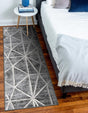 Gray 2' 11 x 19' 8 Matrix Trellis Runner Area Rug 100% Polyester Geometric Pattern Modern Carpet for Living, Dining, Bedroom, Office for Sale at Rug Engine