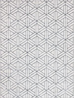 White 9' x 12' 2 Matrix Trellis Rectangle Area Rug 100% Polyester Geometric Pattern Modern Carpet for Living, Dining, Bedroom, Office for Sale at Rug Engine