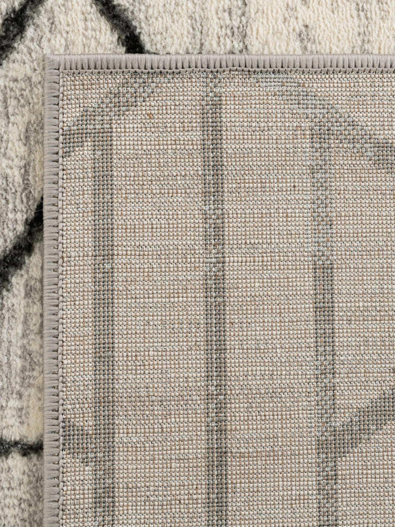 White 7' 1 x 10' Matrix Trellis Rectangle Area Rug 100% Polyester Geometric Pattern Modern Carpet for Living, Dining, Bedroom, Office for Sale at Rug Engine