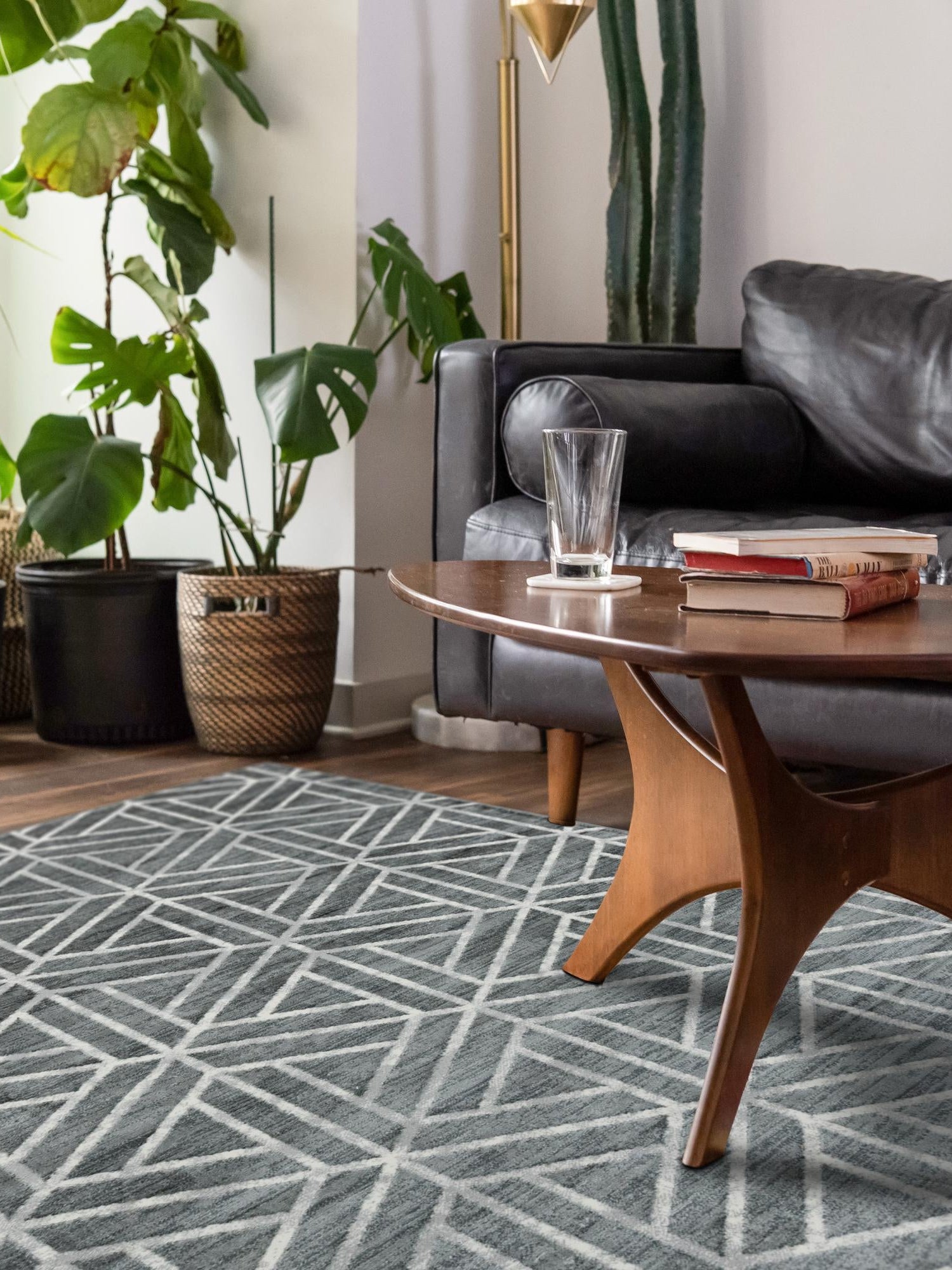 Gray 3' 3 x 5' 3 Matrix Trellis Rectangle Area Rug 100% Polyester Geometric Pattern Modern Carpet for Living, Dining, Bedroom, Office for Sale at Rug Engine