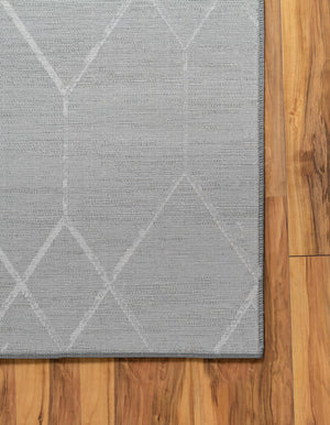 Gray 2' 11 x 19' 8 Matrix Trellis Runner Area Rug 100% Polyester Geometric Pattern Modern Carpet for Living, Dining, Bedroom, Office for Sale at Rug Engine