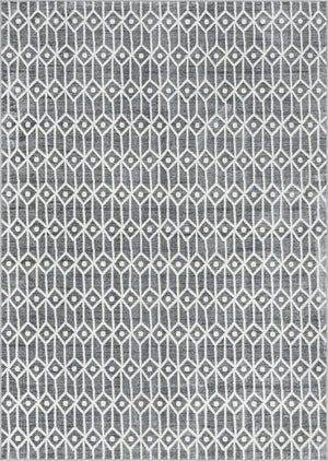 Gray 9' 10 x 14' 1 Matrix Trellis Rectangle Area Rug 100% Polyester Geometric Pattern Modern Carpet for Living, Dining, Bedroom, Office for Sale at Rug Engine
