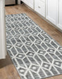 Gray 2' x 8' Matrix Trellis Runner Area Rug 100% Polyester Geometric Pattern Modern Carpet for Living, Dining, Bedroom, Office for Sale at Rug Engine