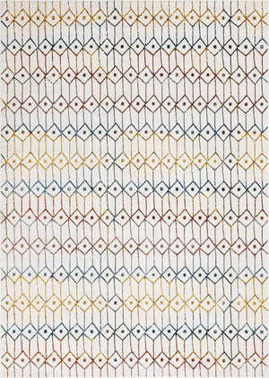 Multicolor 9' 10 x 14' Matrix Trellis Rectangle Area Rug 100% Polyester Geometric Pattern Modern Carpet for Living, Dining, Bedroom, Office for Sale at Rug Engine