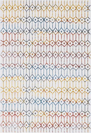 Multicolor 6' 1 x 9' Matrix Trellis Rectangle Area Rug 100% Polyester Geometric Pattern Modern Carpet for Living, Dining, Bedroom, Office for Sale at Rug Engine