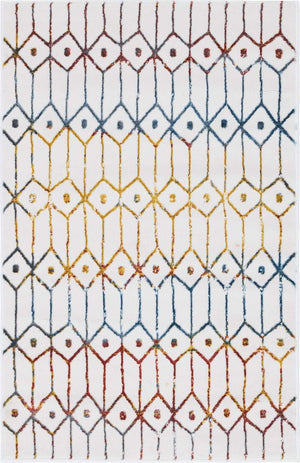 Multicolor 3' 3 x 5' 3 Matrix Trellis Rectangle Area Rug 100% Polyester Geometric Pattern Modern Carpet for Living, Dining, Bedroom, Office for Sale at Rug Engine