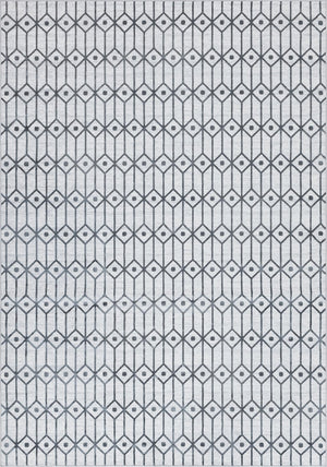 White 9' 10 x 14' 1 Matrix Trellis Rectangle Area Rug 100% Polyester Geometric Pattern Modern Carpet for Living, Dining, Bedroom, Office for Sale at Rug Engine