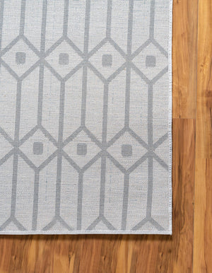 White 9' 10 x 14' 1 Matrix Trellis Rectangle Area Rug 100% Polyester Geometric Pattern Modern Carpet for Living, Dining, Bedroom, Office for Sale at Rug Engine