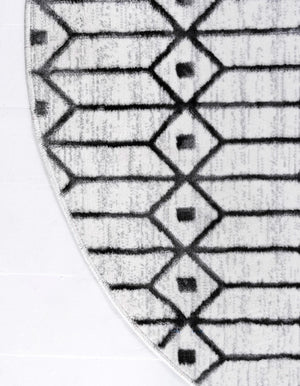 White 7' x 7' Matrix Trellis Round Area Rug 100% Polyester Geometric Pattern Modern Carpet for Living, Dining, Bedroom, Office for Sale at Rug Engine