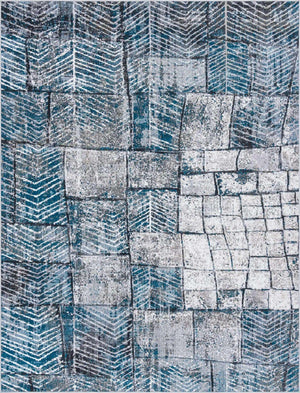 Gray Blue 9' x 12' Valencia Rectangle Area Rug Modern Abstract Durable Carpet for Living Room, Dining, Office, Bedrooms, Dorm Rooms for Sale at Rug Engine
