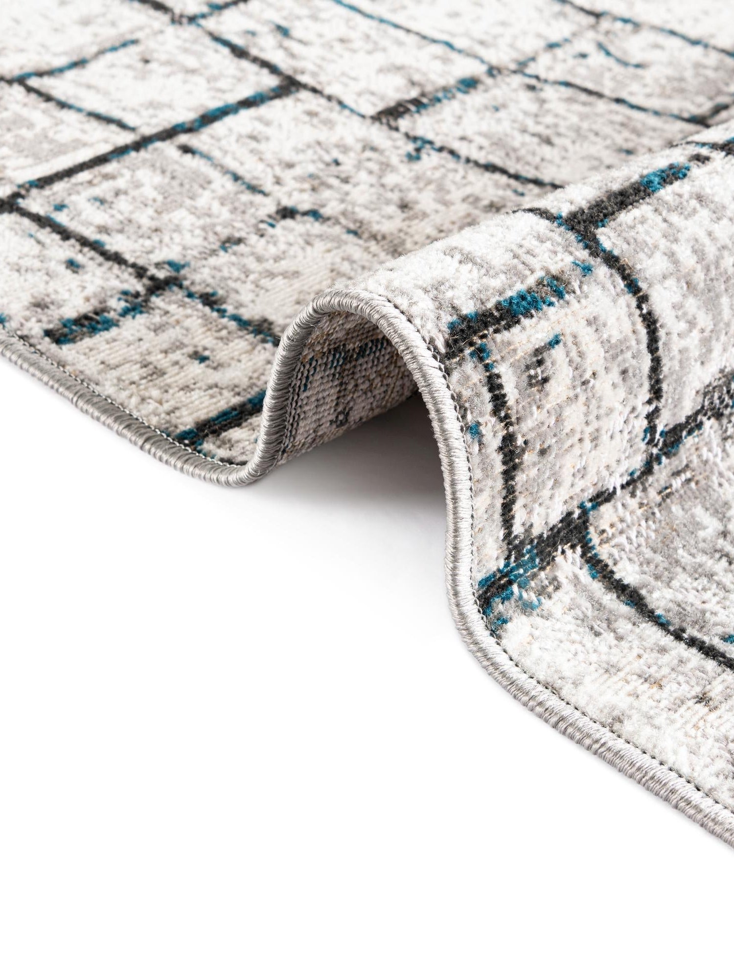 Gray Blue 5' 3 x 8' Valencia Rectangle Area Rug Modern Abstract Durable Carpet for Living Room, Dining, Office, Bedrooms, Dorm Rooms for Sale at Rug Engine