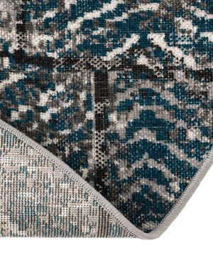 Gray Blue 5' 3 x 5' 3 Valencia Round Area Rug Modern Abstract Durable Carpet for Living Room, Dining, Office, Bedrooms, Dorm Rooms for Sale at Rug Engine