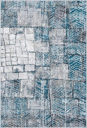 Gray Blue 4' 1 x 6' 1 Valencia Rectangle Area Rug Modern Abstract Durable Carpet for Living Room, Dining, Office, Bedrooms, Dorm Rooms for Sale at Rug Engine